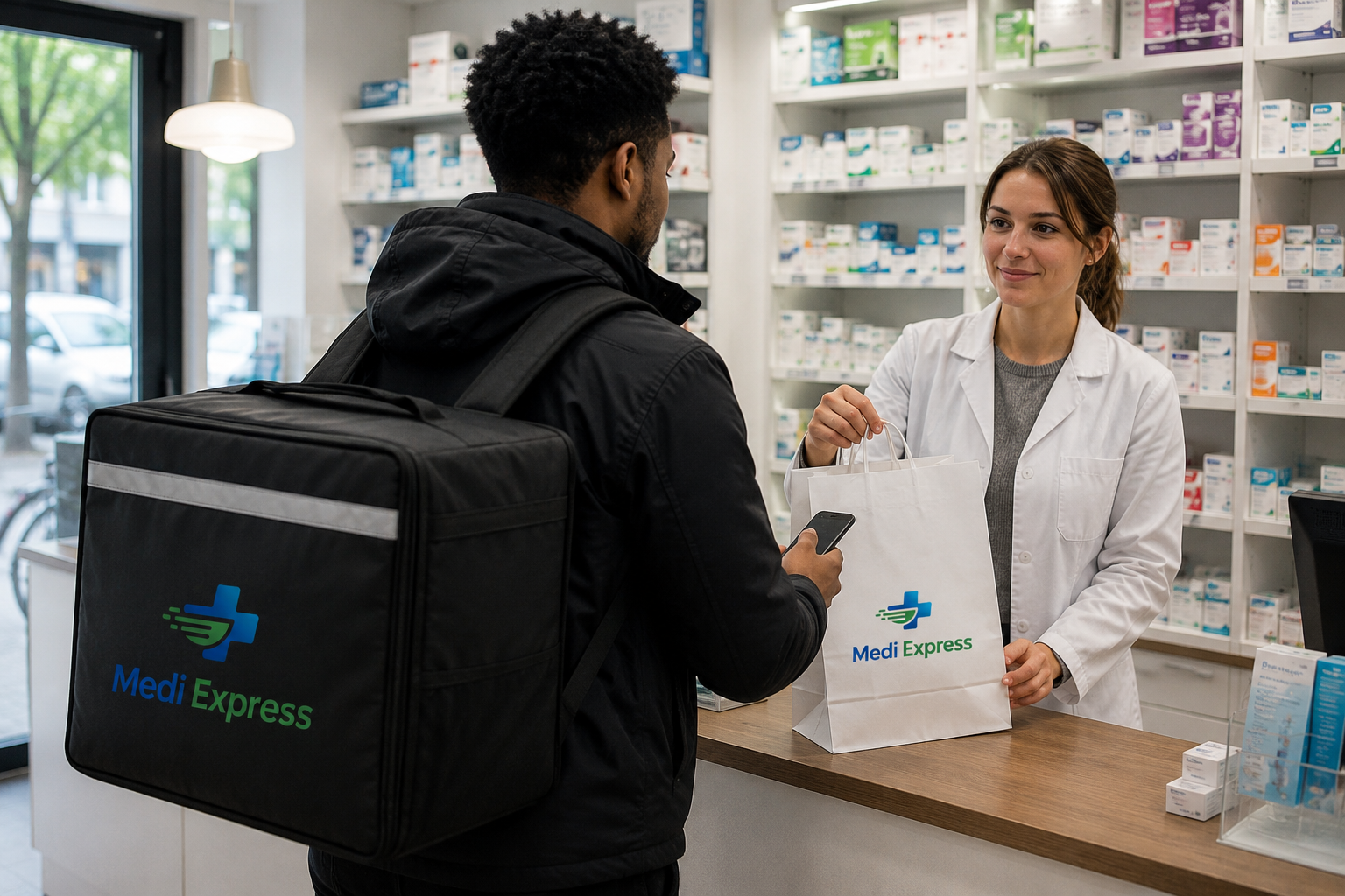 Livreur MediExpress en pharmacie
